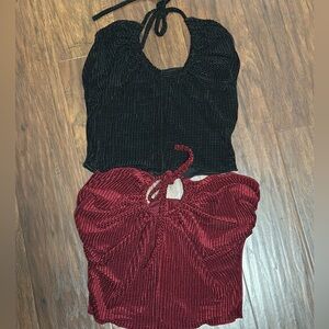 Black and Red Halter Tops